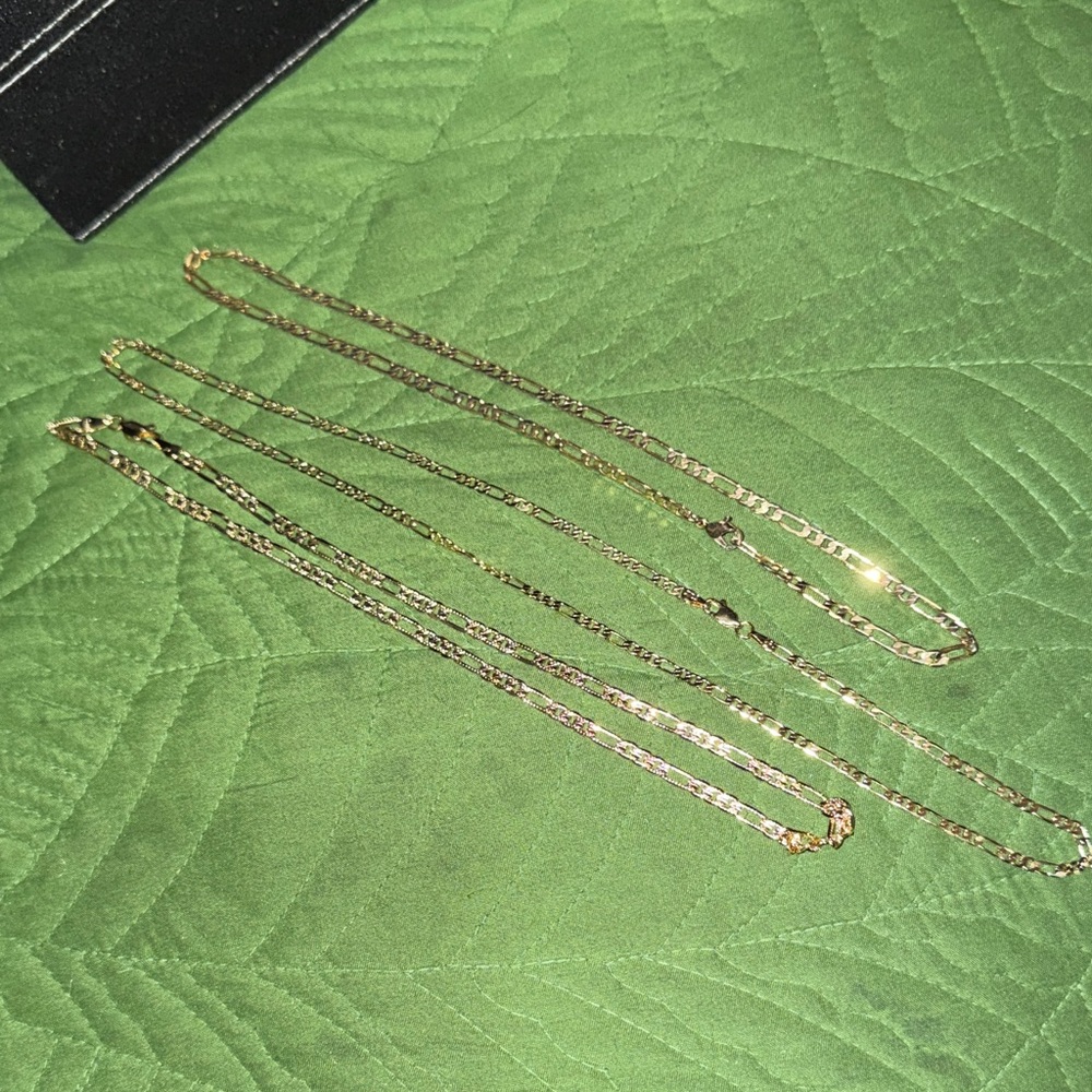 Bundle of three Gold Chain Necklaces - Women's Jewelry